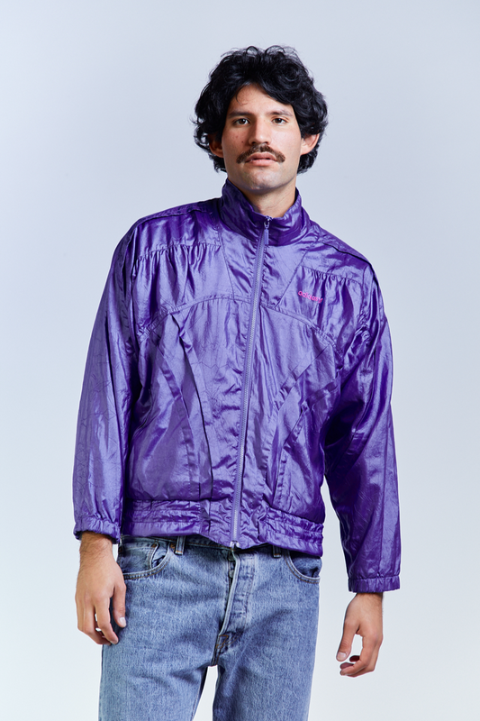 1980 Vintage Adidas Grape Reflective Jacket (S)