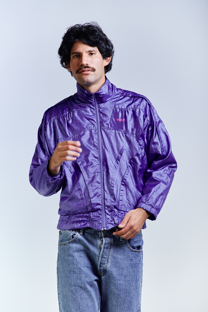 1980 Vintage Adidas Grape Reflective Jacket (S)