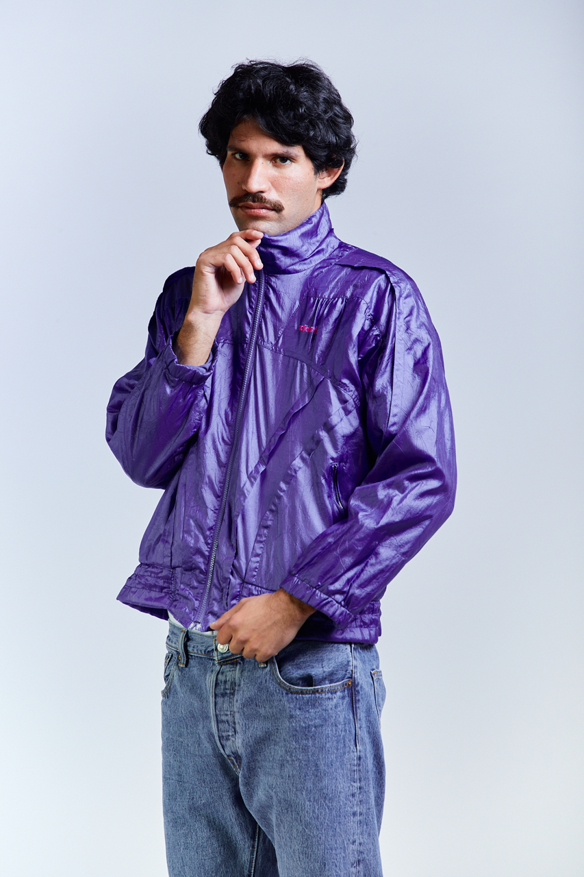 1980 Vintage Adidas Grape Reflective Jacket (S)