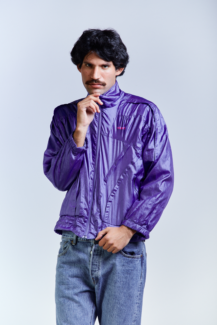 1980 Vintage Adidas Grape Reflective Jacket (S)