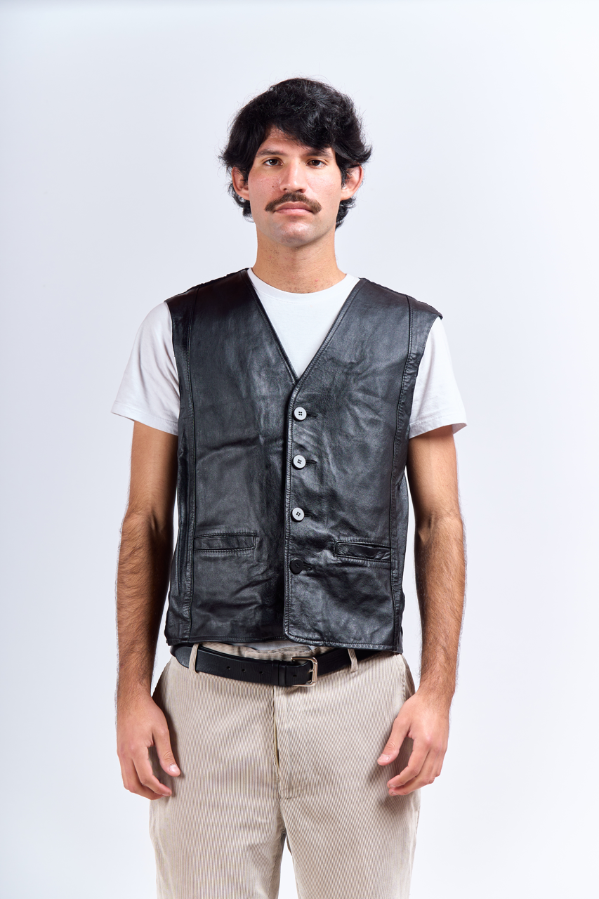 Black Leather Vest (S/M)