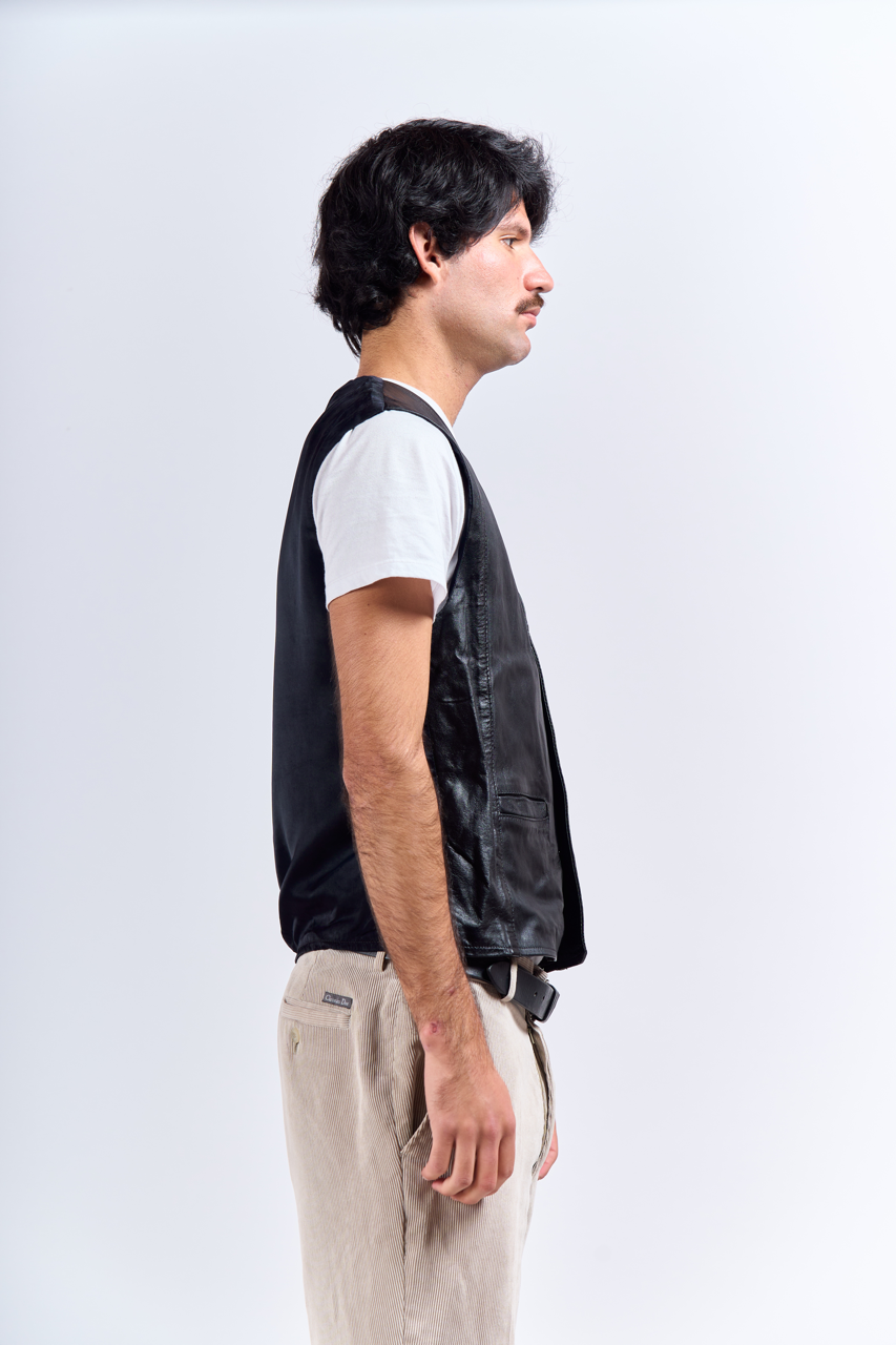 Black Leather Vest (S/M)