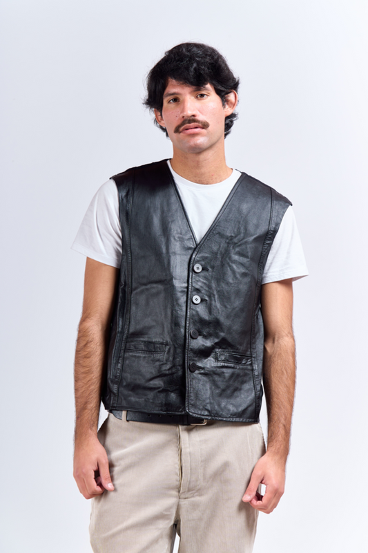 Black Leather Vest (S/M)