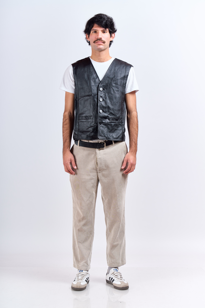 Black Leather Vest (S/M)