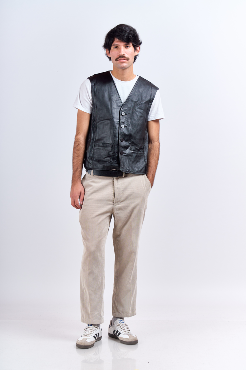 Black Leather Vest (S/M)