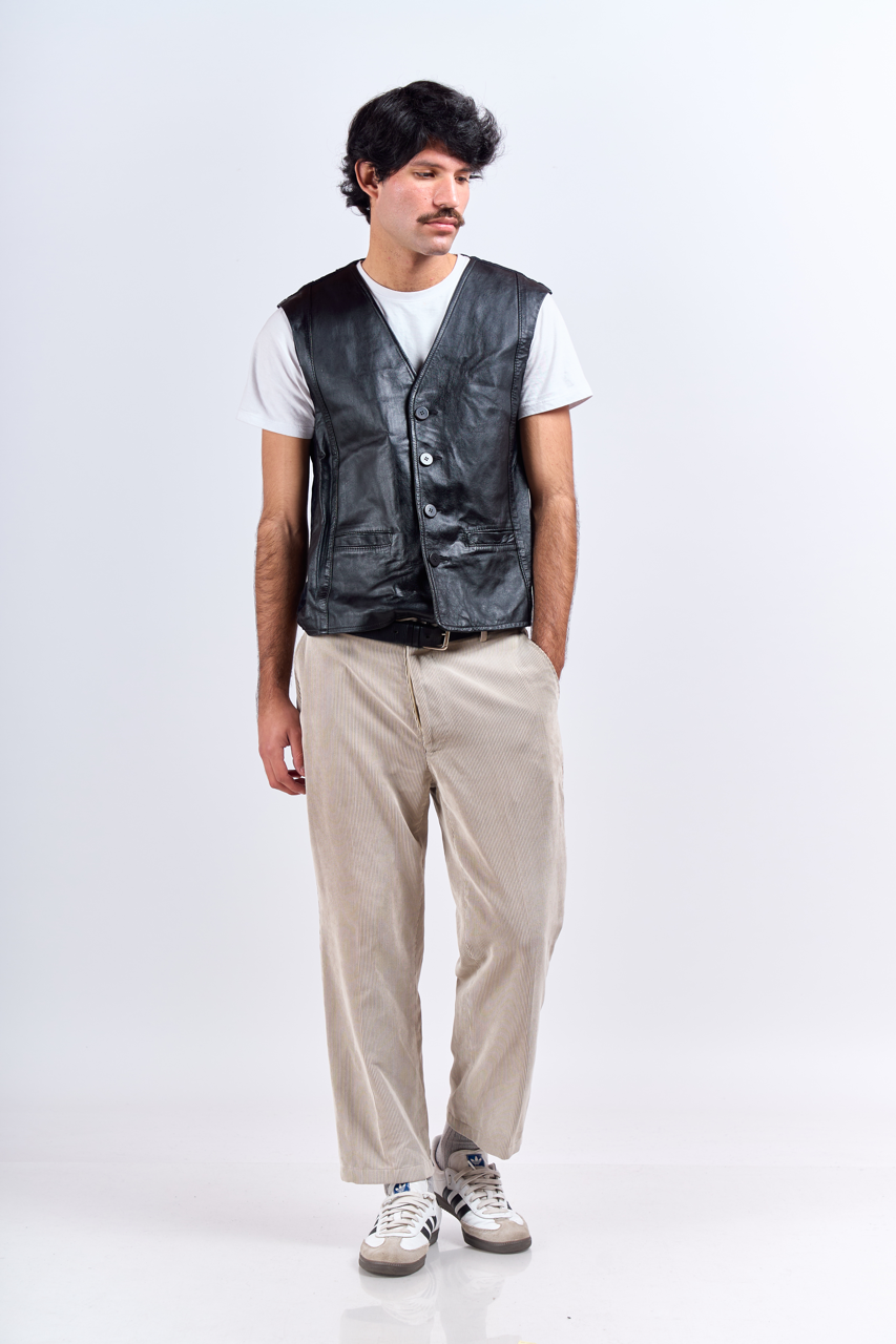 Black Leather Vest (S/M)