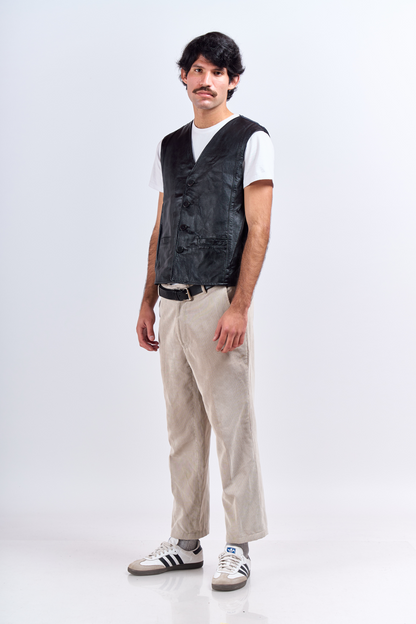 Black Leather Vest (S/M)