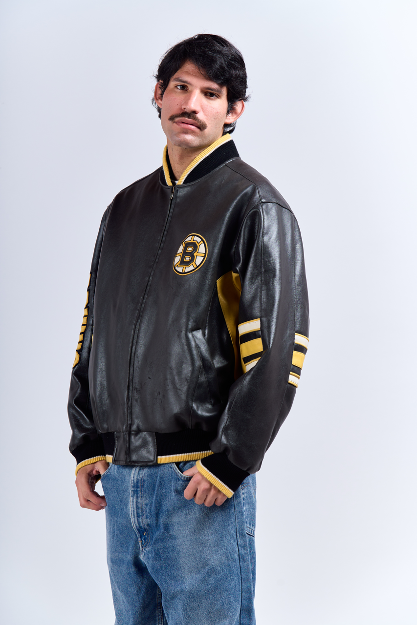 2010 NHL Boston Bruins Vegan Leather Jacket (M/L)