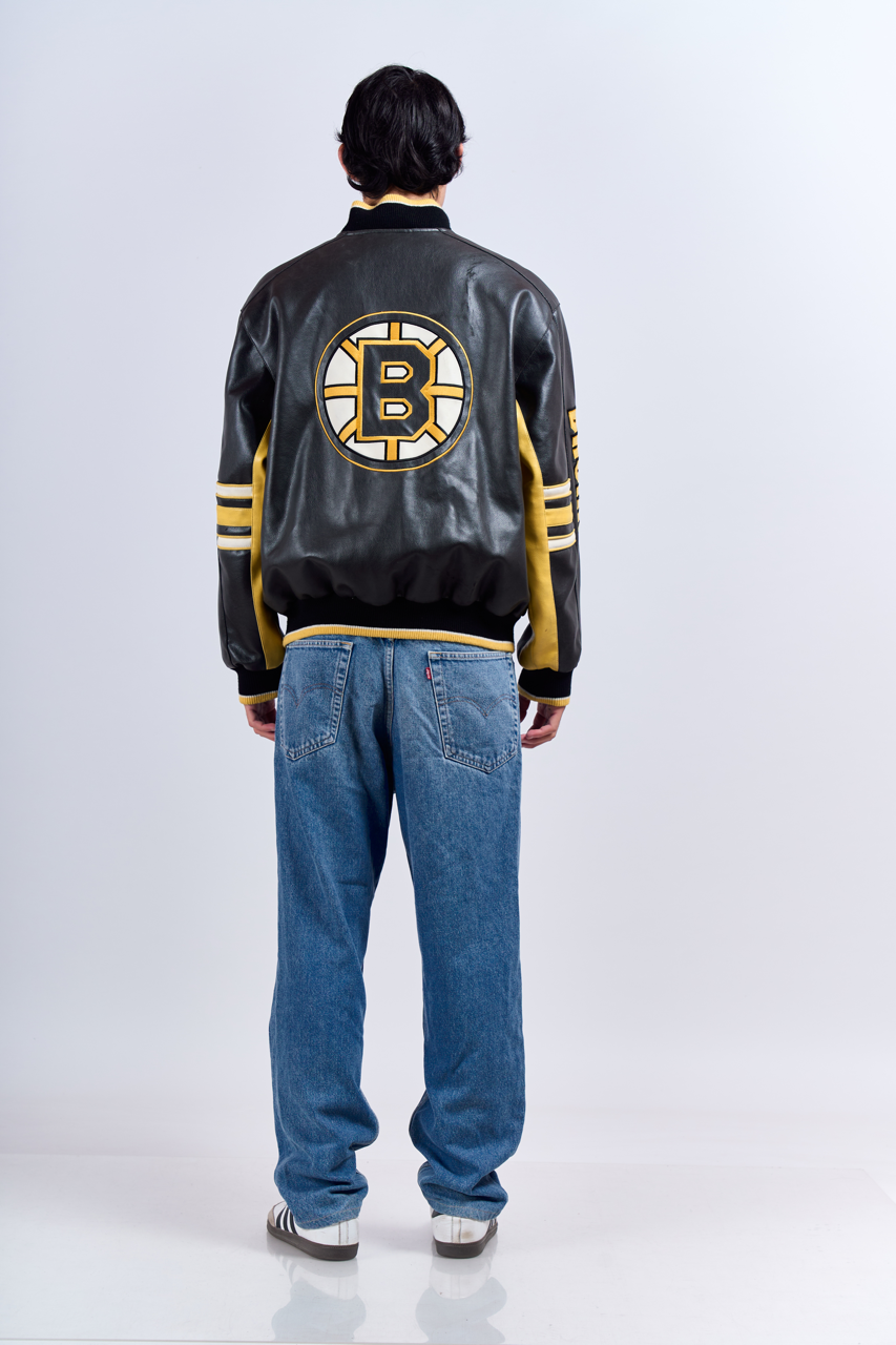 2010 NHL Boston Bruins Vegan Leather Jacket (M/L)