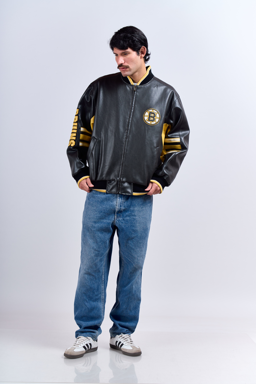 2010 NHL Boston Bruins Vegan Leather Jacket (M/L)