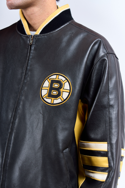 2010 NHL Boston Bruins Vegan Leather Jacket (M/L)