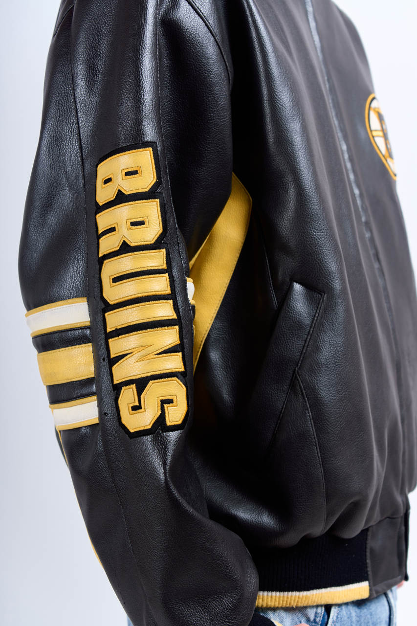 2010 NHL Boston Bruins Vegan Leather Jacket (M/L)