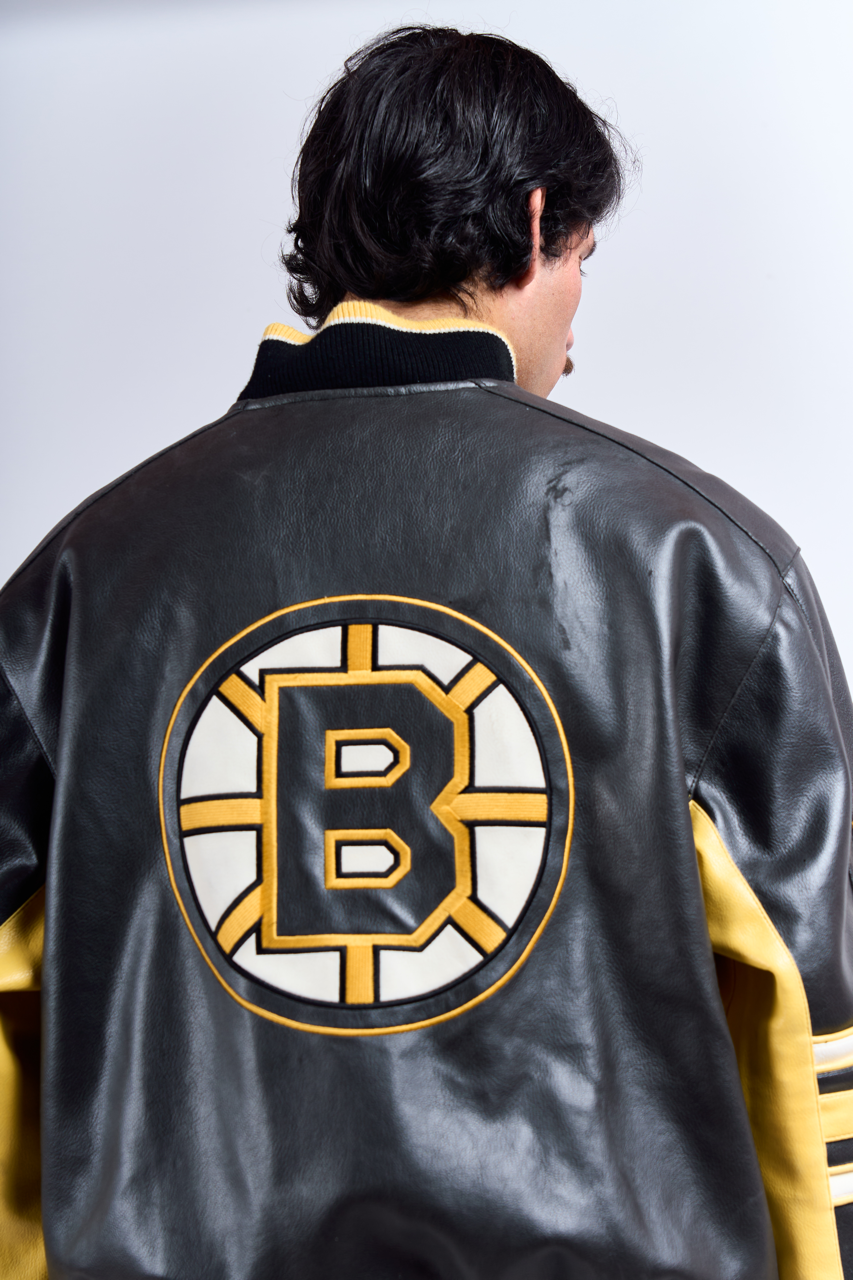 2010 NHL Boston Bruins Vegan Leather Jacket (M/L)