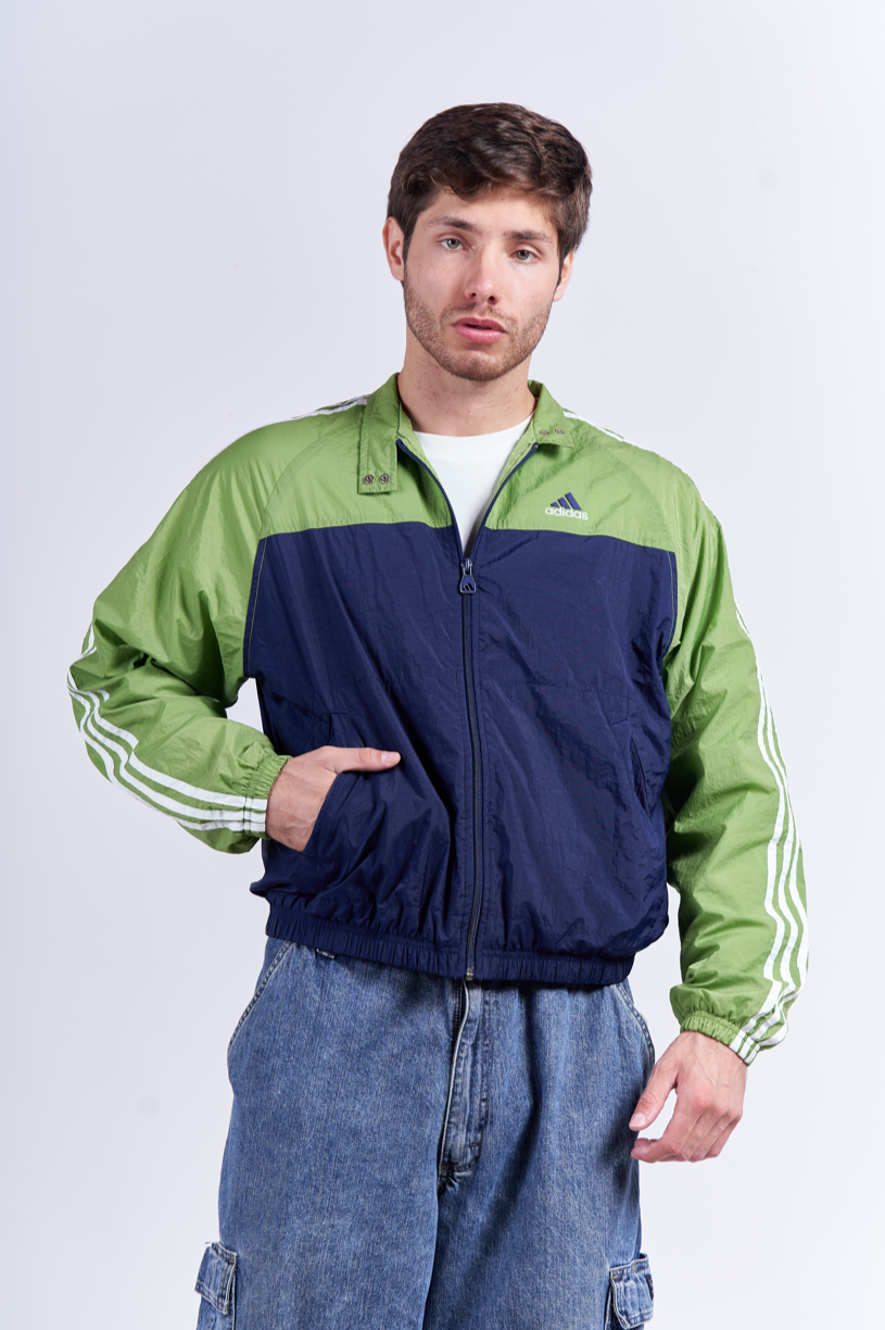 1990 Vintage Adidas Green n Blue Track Jacket (S/M)