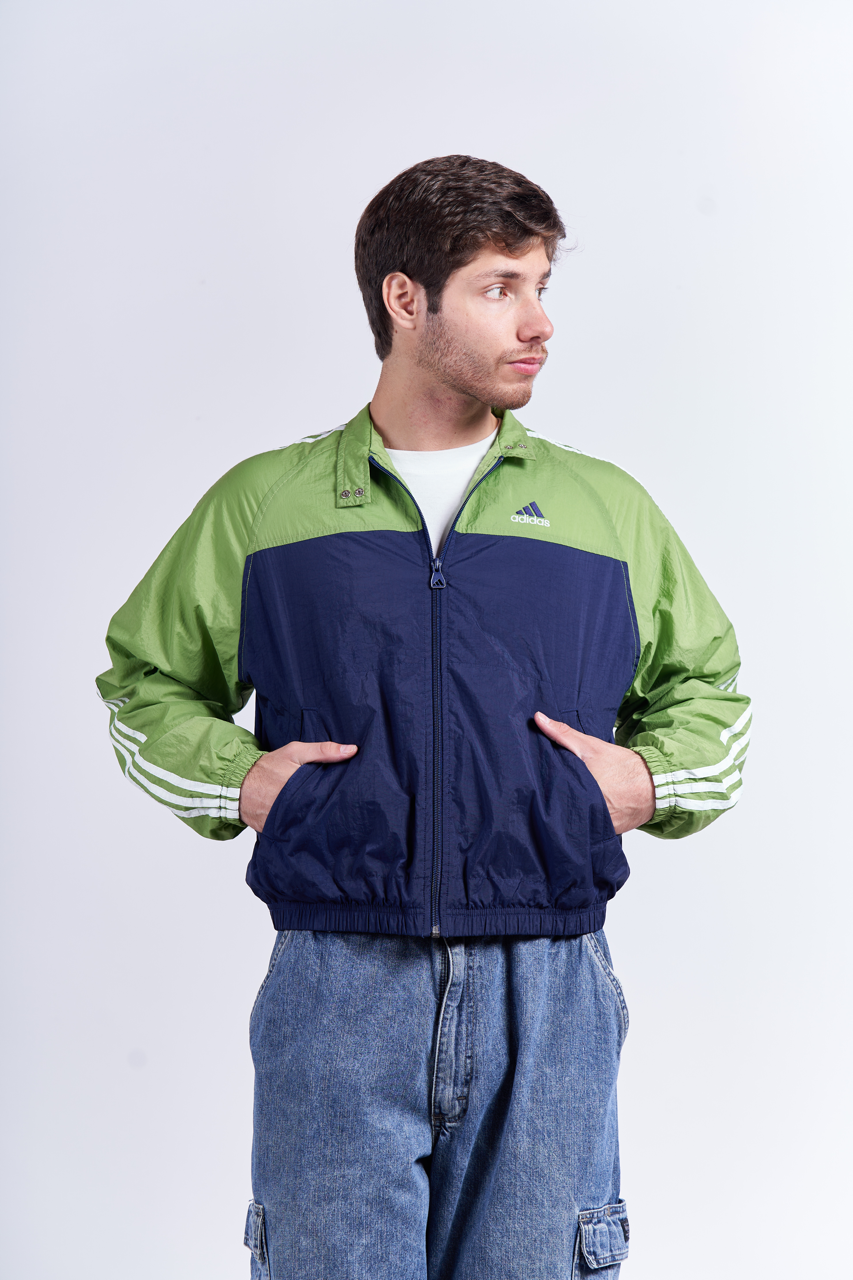 1990 Vintage Adidas Green n Blue Track Jacket (S/M)