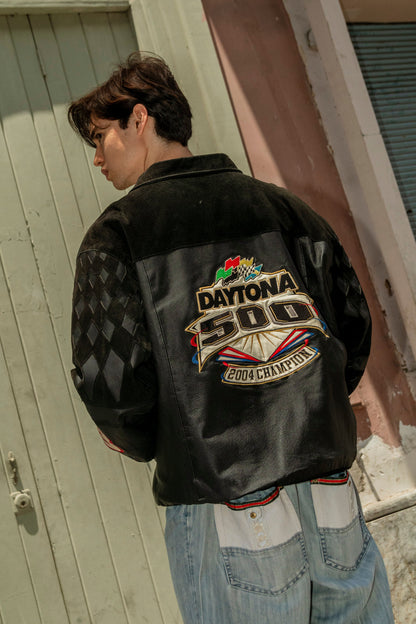 2004 Jeff Hamilton x Nascar Daytona 500 Leather Suede Jacket (L/XL)