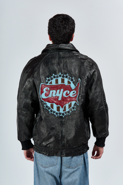 2000 Y2K Enyce Leather Bomber Jacket (M/L)