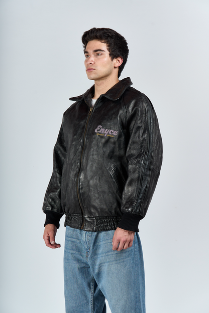 2000 Y2K Enyce Leather Bomber Jacket (M/L)