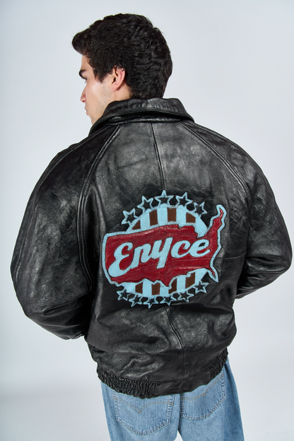 2000 Y2K Enyce Leather Bomber Jacket (M/L)