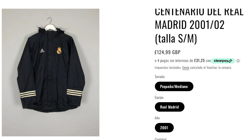 2002 Adidas x Real Madrid 100 years Track Jacket (M/L)